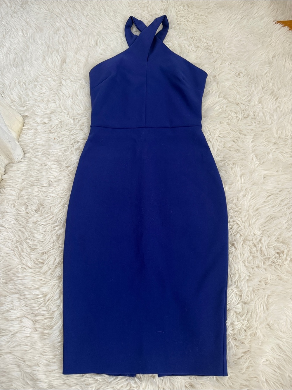 Likely Carolyn Halter-Neck Sheath Cocktail Dress size 0 royal blue